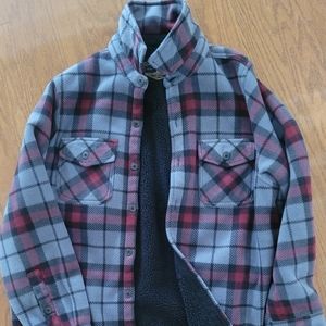 Men's Plaid/Fleece button up jacket